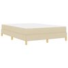 vidaXL Boxspringbett mit Matratze Creme 140 x 200 cm Stoff