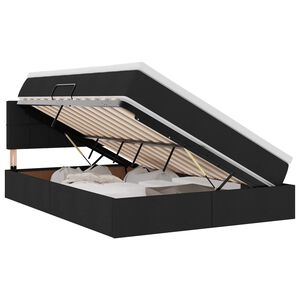 vidaXL LED-Speicherbett mit Matratze Schwarz 140 x 190 cm Stoff