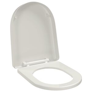 vidaXL Toilettensitz mit Absenkautomatik Wei&szlig; Quadratisch