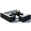 vidaXL 10-tlg. Garten-Lounge-Set mit Auflagen Poly Rattan Schwarz