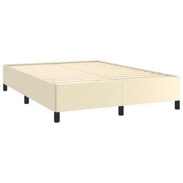 vidaXL Bettgestell Creme 140x200 cm Kunstleder