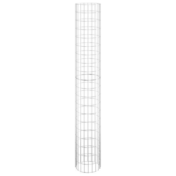 vidaXL Gabionen-S&auml;ule Rund Verzinkter Stahl &Oslash;30x200 cm