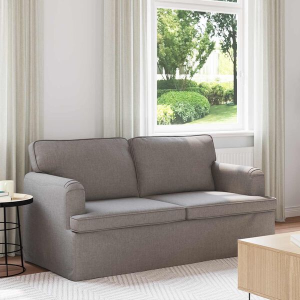 vidaXL Sofa 140cm Taupe Metall