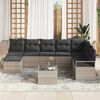 vidaXL Garten-Sofa-Set 9 pcs Hellgrau Poly Rattan