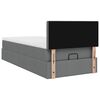 vidaXL Ottoman-Bett mit Matratze & LEDs Dunkelgrau 90x190 cm Stoff