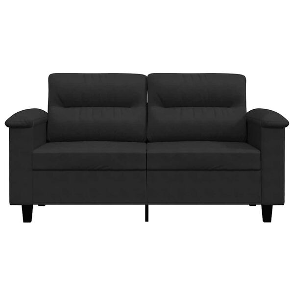 vidaXL 2-Sitzer-Sofa Schwarz 120 cm Mikrofasergewebe