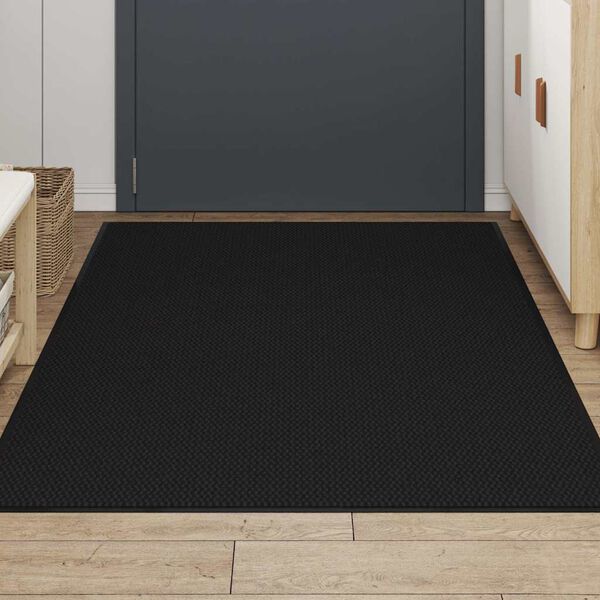 vidaXL Fu&szlig;matte Schwarz 115x200 cm