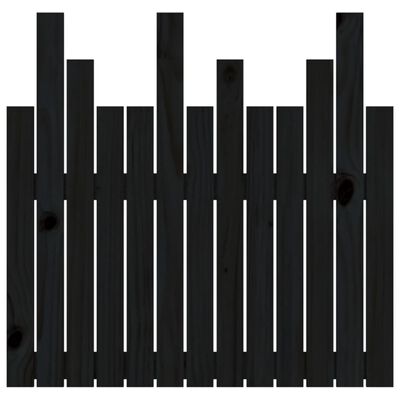 vidaXL Wand-Kopfteil Schwarz 82,5x3x80 cm Massivholz Kiefer