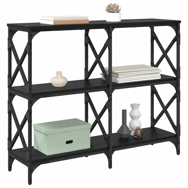 vidaXL Konsolentisch Schwarz Eichen-Optik 100 x 28 x 80,5 cm