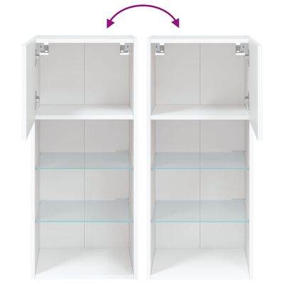 vidaXL TV-Schrank mit LED-Leuchten Weiß 40,5x30x90 cm