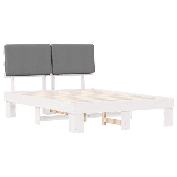 vidaXL Bettgestell mit gepolstertem Kopfteil Hellgrau 120 x 190 cm