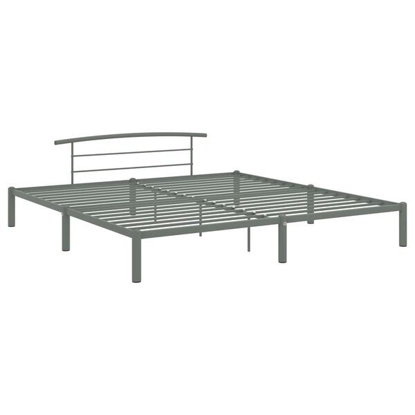 vidaXL Bettgestell Grau Metall 180x200 cm