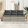 vidaXL Garten-Sofa-Set mit Kissen mit Speicher 3 pcs Hellgrau