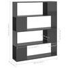 vidaXL B&uuml;cherregal Raumteiler Hochglanz-Grau 100x24x124 cm