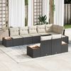 vidaXL Gartensofa-set mit Kissen 8 pcs Schwarz Poly Rattan