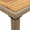 vidaXL Gartentisch Beige 123x60x74 cm Poly Rattan & Massivholz Akazie