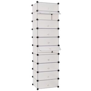 vidaXL Schuh-Organizer Zusammenklappbar mit 10 F&auml;chern Wei&szlig;