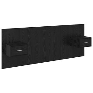 vidaXL Kopfteil mit Schrank 3 stk. Schwarz Eichen-Optik Holzwerkstoff
