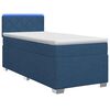vidaXL Boxspringbett mit Matratze und LED Blau 90 x 190 cm Stoff