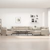 vidaXL 4-tlg. Sofagarnitur mit Kissen Creme Mikrofasergewebe