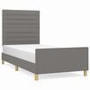 vidaXL Bettgestell ohne Matratze Dunkelgrau 80x200 cm Stoff