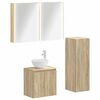 vidaXL Badezimmerm&ouml;bel-Set 4 pcs Sonoma-Eiche Ingenieurholz und Glas