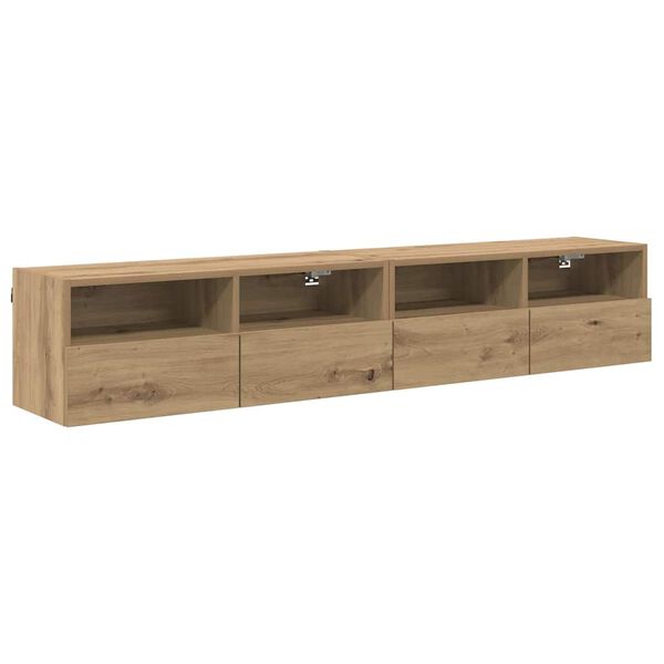 vidaXL TV-Wandregale 2 pcs Artisan-Eiche 80 x 30 x 30 cm Holzwerkstoff