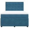 vidaXL Boxspringbett mit Matratze Blau 160x200 cm Samt