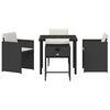 vidaXL Garten Essgruppe 5 pcs Schwarz Poly-Rattan