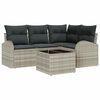 vidaXL Gartensofa-set 5 Stk. Hellgrau Poly-Rattan