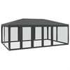 vidaXL Partyzelt mit 10 Mesh-Seitenteilen Anthrazit 6x4 m HDPE