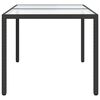 vidaXL Gartentisch 150x90x75 cm Geh&auml;rtetes Glas Poly Rattan Schwarz