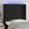 vidaXL LED Kopfteil Schwarz 83x16x118/128 cm Stoff