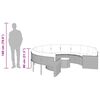 vidaXL Gartensofa mit Tisch und Kissen Rund Grau Poly Rattan