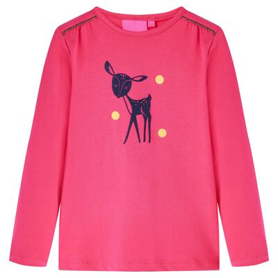 Kinder-Langarmshirt Knallrosa 128