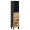 vidaXL Badezimmerschrank mit T&uuml;r Braun und Schwarz 38 x 33,5 x 160 cm