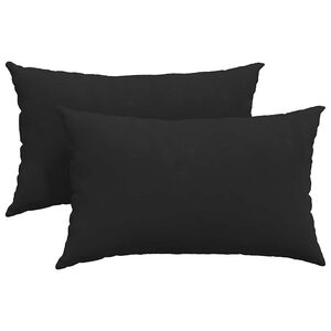 vidaXL Sofakissen 2 St&uuml;ck Schwarz 50 x 30 cm Stoff