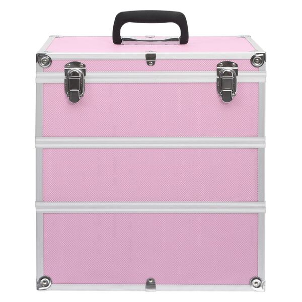 vidaXL Kosmetikkoffer 37x24x40 cm Rosa Aluminium