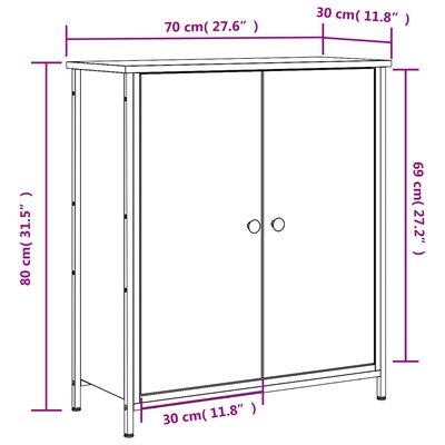 vidaXL Sideboard Räuchereiche 70x30x80 cm Holzwerkstoff