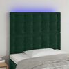 vidaXL LED Kopfteil Dunkelgr&uuml;n 90x5x118/128 cm Samt