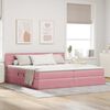 vidaXL Bett mit LED-Lichtleisten mit Kopfteil Rosa 200 x 200 cm Samt