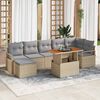 vidaXL Garten-Sofa-Set mit Speicher 8 pcs Beige Poly Rattan