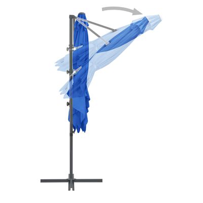 vidaXL Ampelschirm mit Stahl-Mast 250x250 cm Azurblau