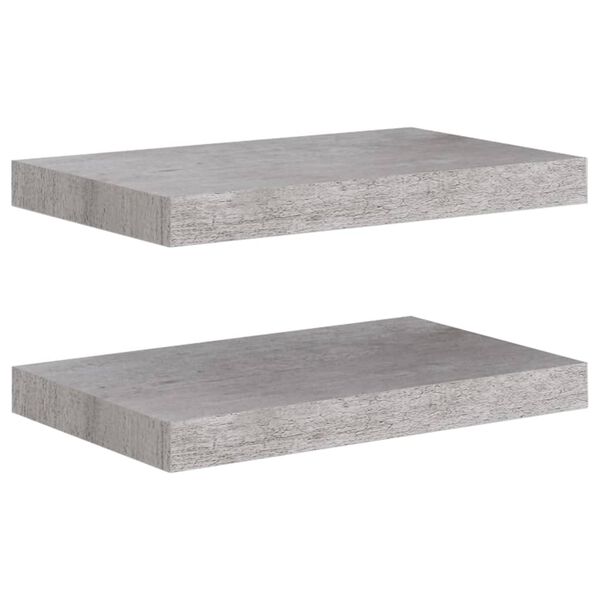 vidaXL Schweberegale 2 Stk. Betongrau 40x23x3,8 cm MDF