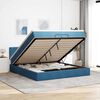 vidaXL Ottoman-Bett mit Matratze Dunkelblau 200x200 cm Samt