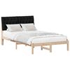 vidaXL Bettgestell mit gepolstertem Kopfteil Braun 120 x 190 cm