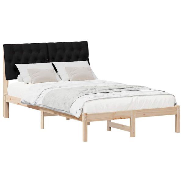 vidaXL Bettgestell mit gepolstertem Kopfteil Braun 120 x 190 cm