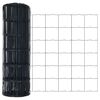 vidaXL Zaun mit Pfosten Grau 0,6 x 25 m Stahl und PVC