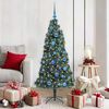 vidaXL K&uuml;nstlicher vorbeleuchteter Weihnachtsbaum mit Kugelset 150 cm