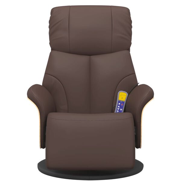 vidaXL Massagesessel mit Fu&szlig;teil Braun Kunstleder